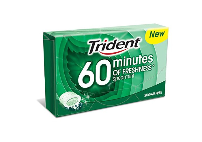 Product Trident 60 Minutos Chicles Masticables Hierbabuena - Pack de 16 unidades de