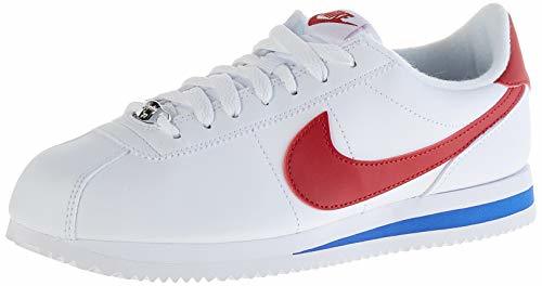 Social Nike Men's Cortez Basic Leather Shoe, Zapatillas de Running para Hombre, Blanco