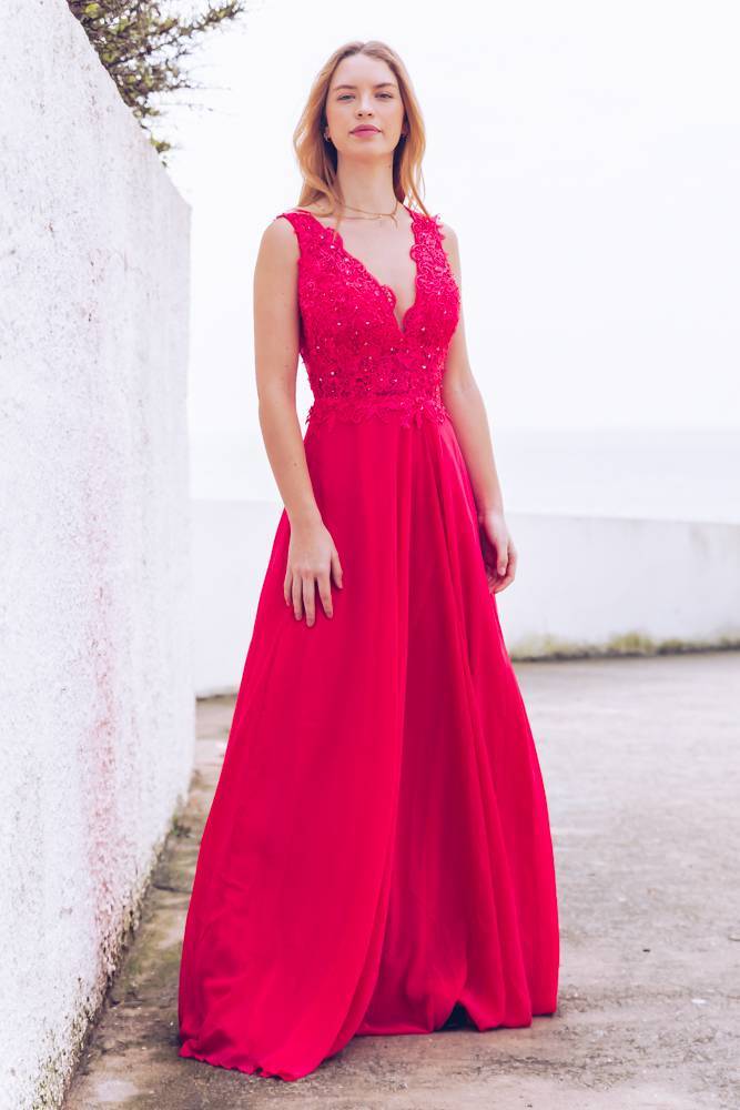 Fashion Vestido Coral 