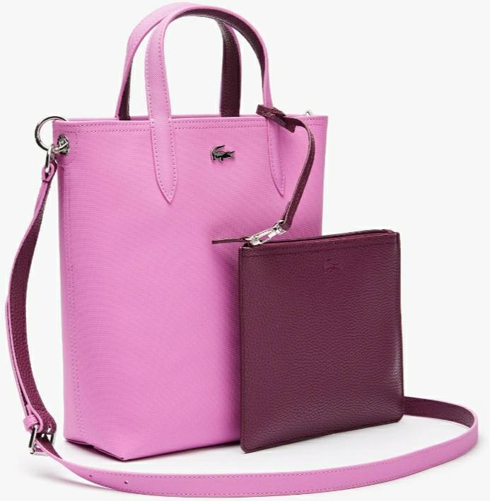 Productos Mala tote reversível em lona revestida Anna rosa e bordô