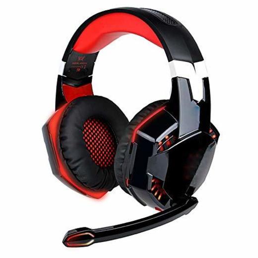 HBOY Gaming Headset Headset Computer Esports Headphones con Auriculares Rectos.-Red
