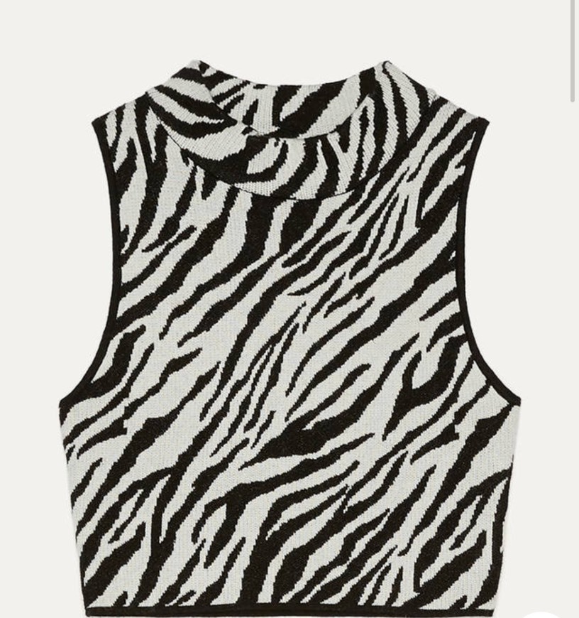 Fashion Top zebra sem mangas 