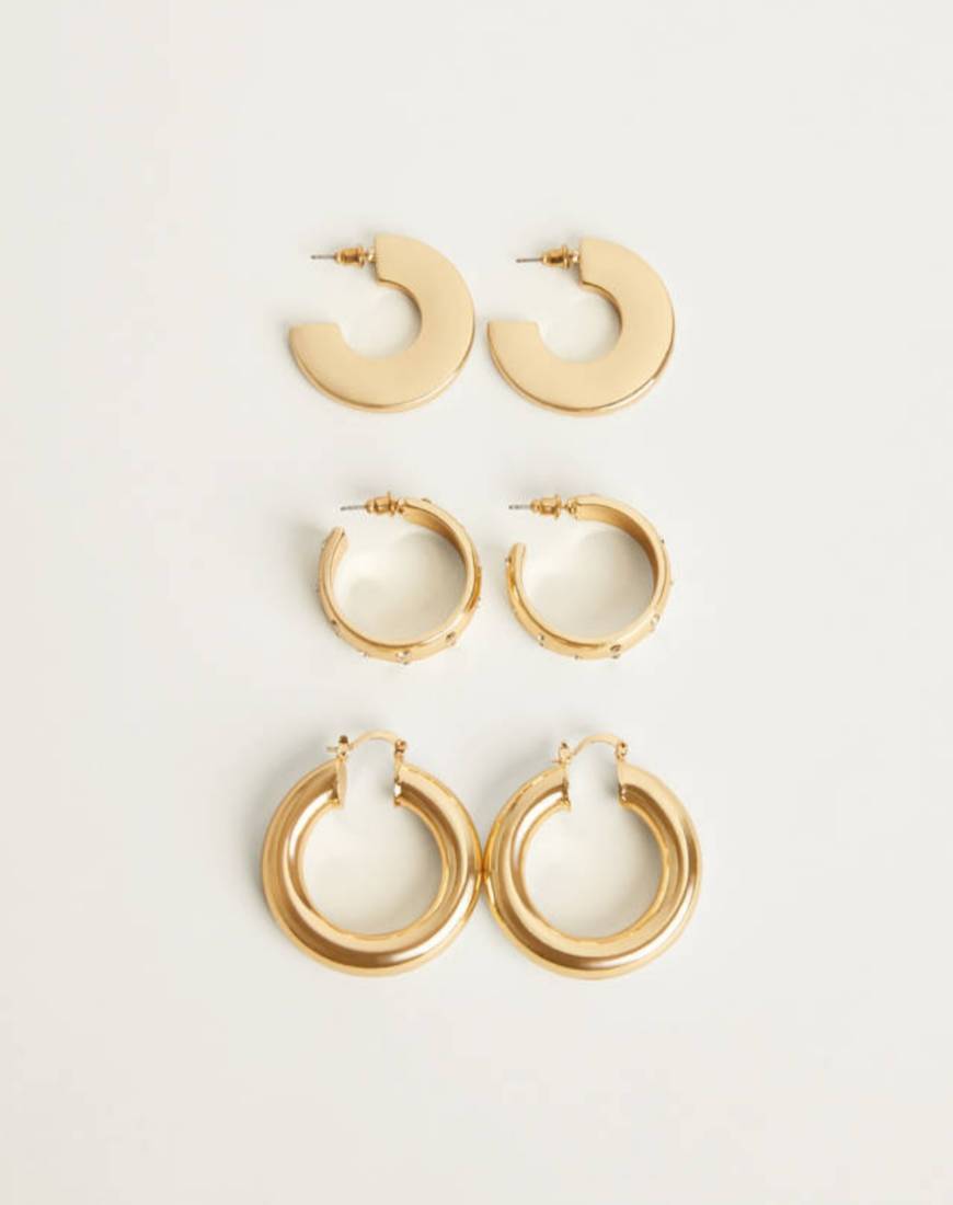 Conjunto de argolas com brilhos

