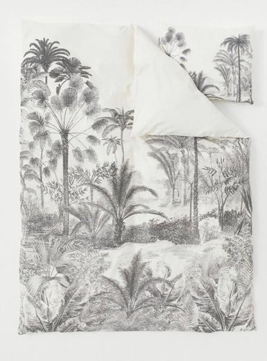 Capa de edredão palmeiras B&W