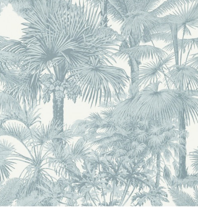 Moda Papel de parede Palm Botanical Spa Blue