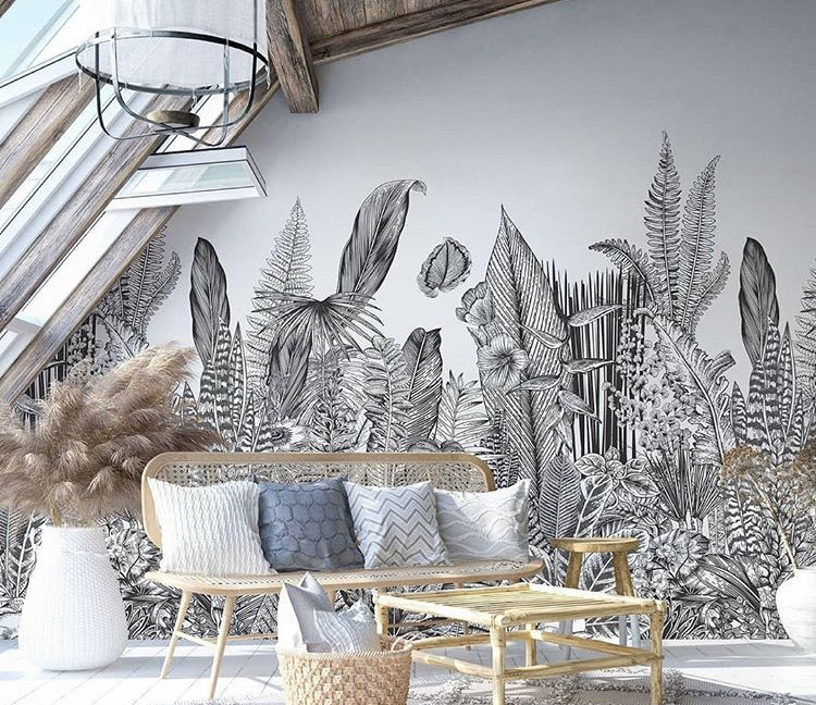 Papel de parede Botanic Charbon