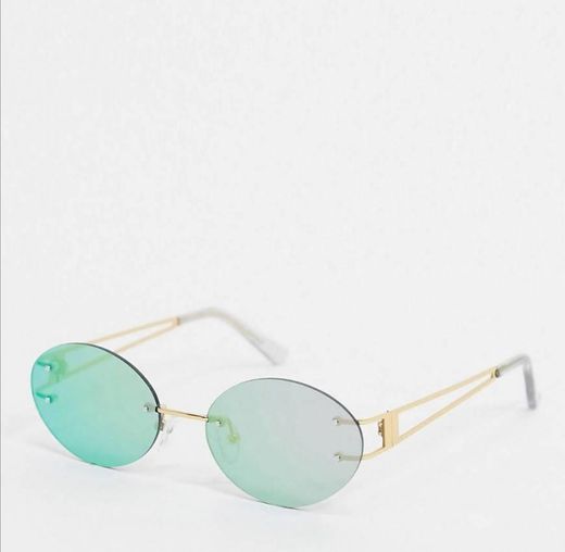 Asos design festival rimless sunglasses in gold metal