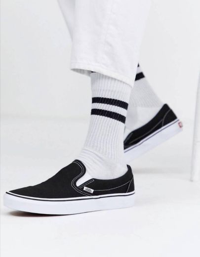 Vans classic slip-on trainers in black and white