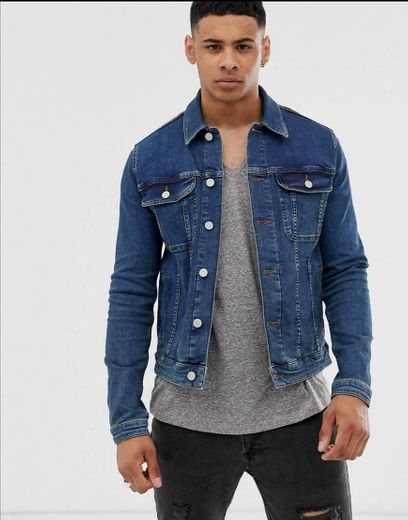 Asos design skinny western denim jacket 