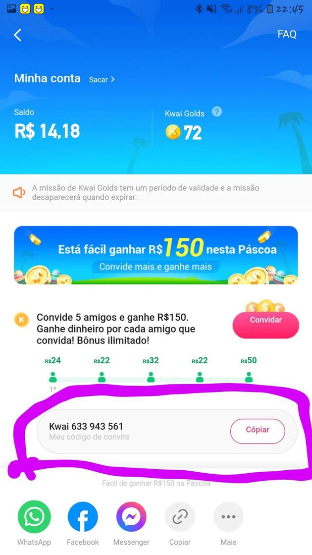 Fashion Use meu código  e comece ganhando dinheiro💲