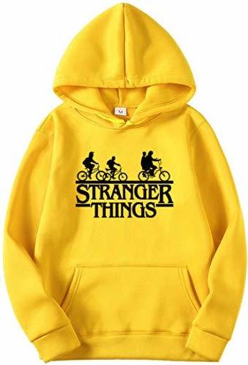 OLIPHEE Sudaderas con Capucha Impresión Logo de Stranger Things para Hombre h/Huang-M