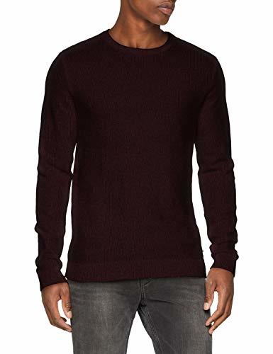 Moda JACK & JONES Jjestructure Knit Crew Neck Noos suéter, Rojo