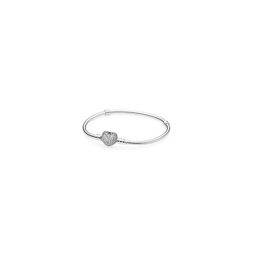 Moda Pulsera de Pandora con corazón pavé 590727CZ