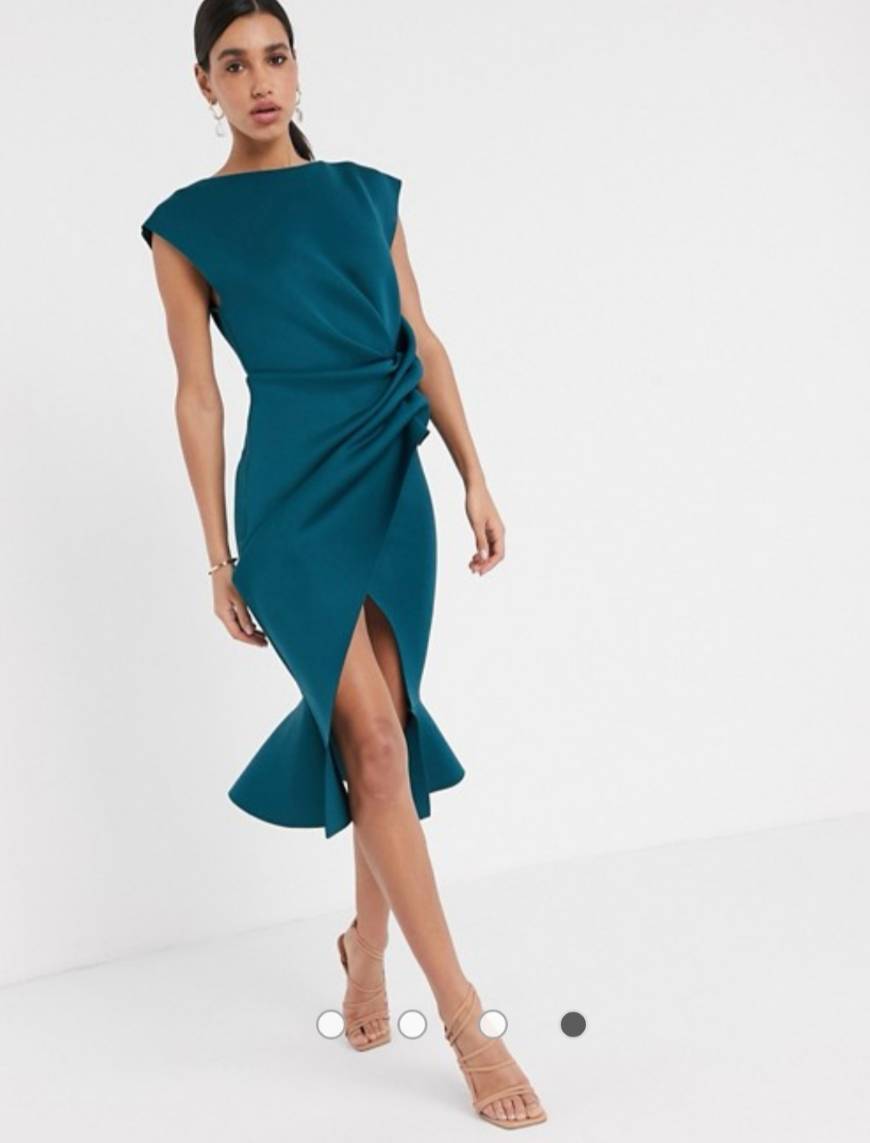 Moda Vestido verde midi