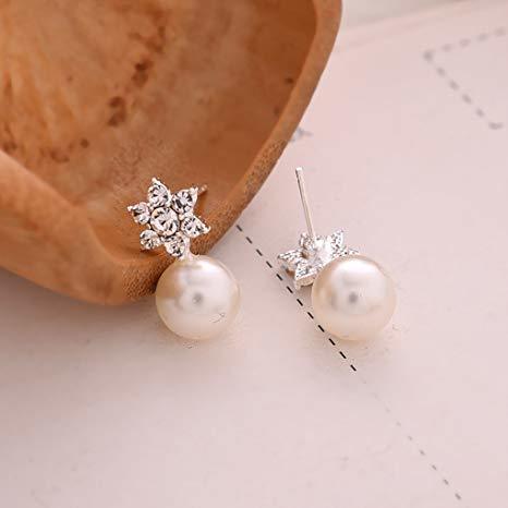 Social Bobury 1 Par Aretes de los copos de nieve muchachas de las