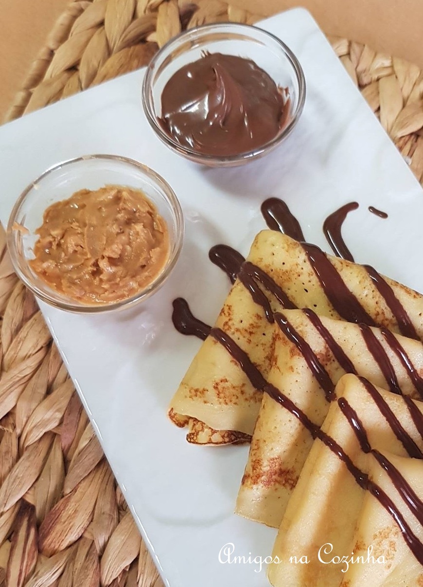 Moda Crepe de nutella e manteiga de amendoim