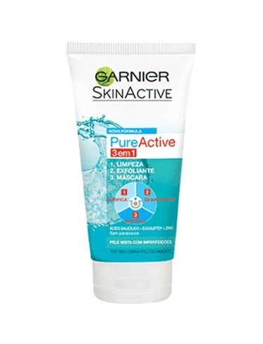 3 em 1 Máscara/ Exfoliante/ Gel de Limpeza Pure Active