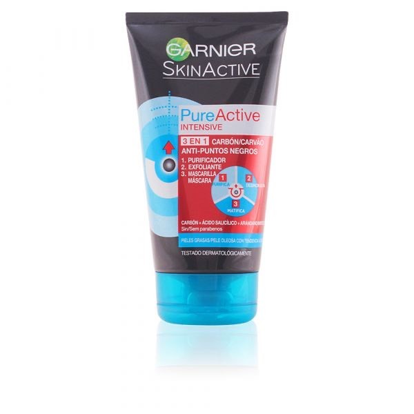 Garnier - Máscara 3 em 1 Carvão Pure Active Intense 