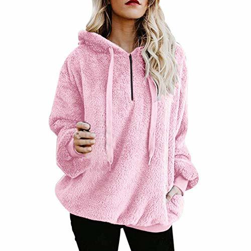 Moda Mujer Sudadera Caliente y Esponjoso Tops Chaqueta Suéter Abrigo Jersey Mujer Otoño-Invierno