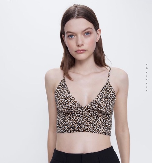 Top cropped estampado