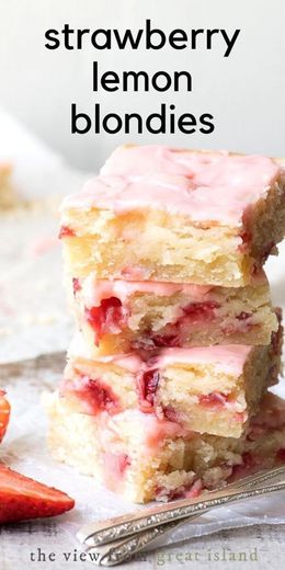 Strawberry Lemon Blondies 