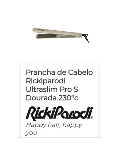 Prancha de Cabelo Rickiparodi Ultraslim Pro S Dourada 230ºc
