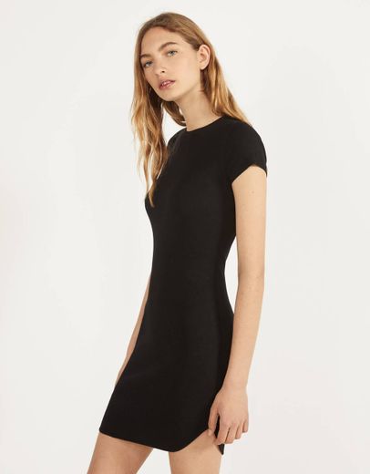 Vestido curto canelado - Bershka 