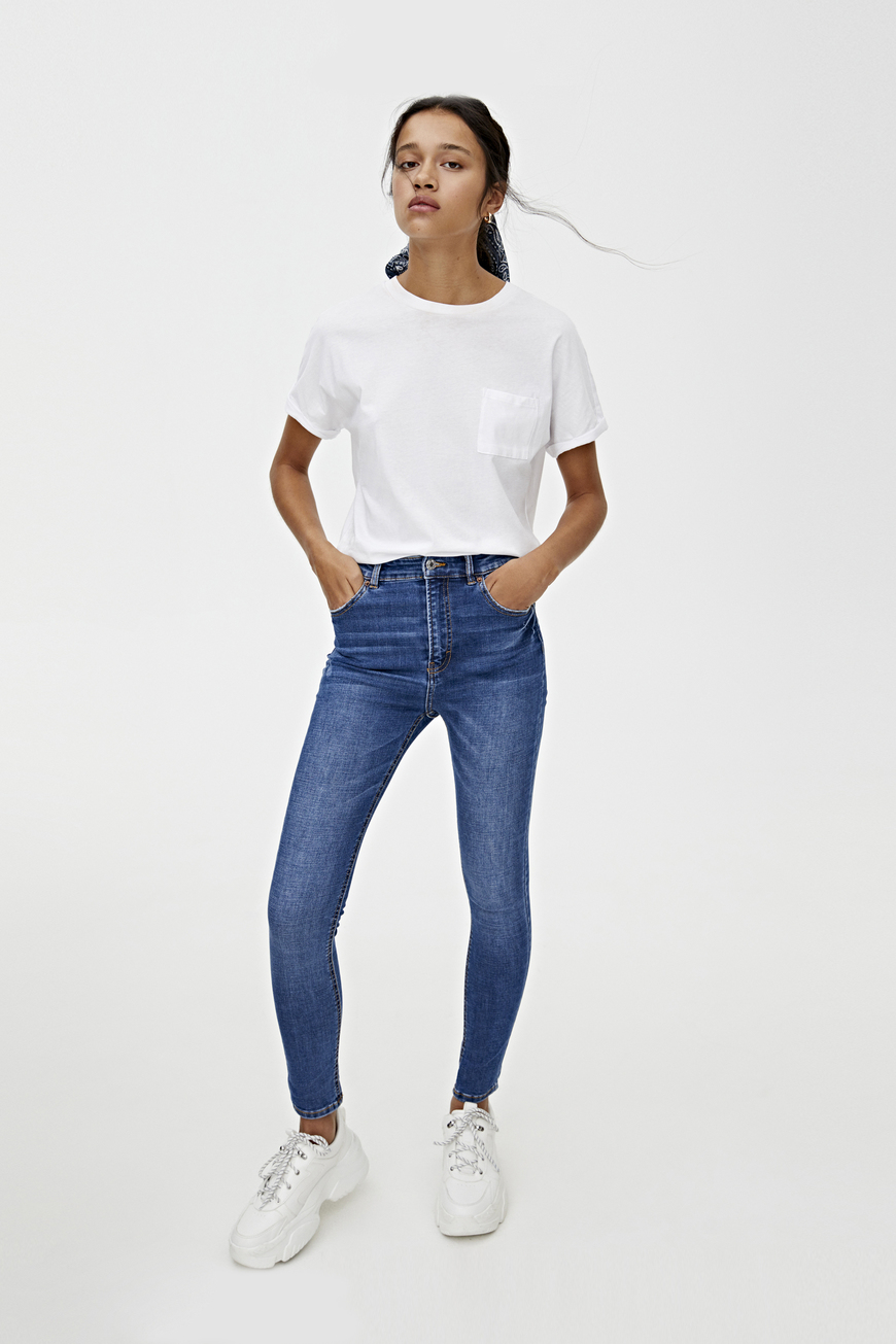 Fashion Jeans skinny com cintura subida - Pull & Bear 