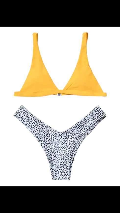 bikini amarelo com pintinhas 