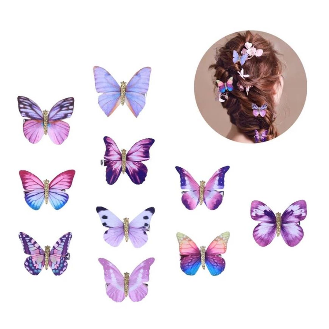 Butterfly hair clips