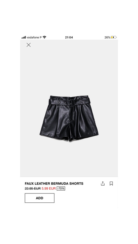 Producto Calções Zara