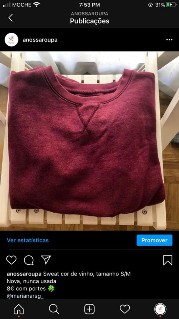 Fashion Sweat cor de vinho 