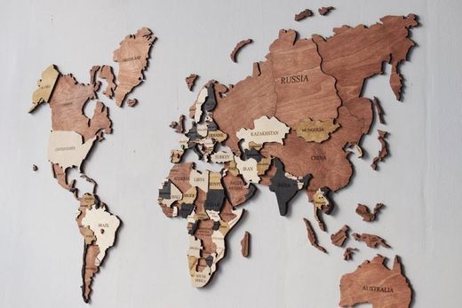 Social Mapa Mundo de Madeira