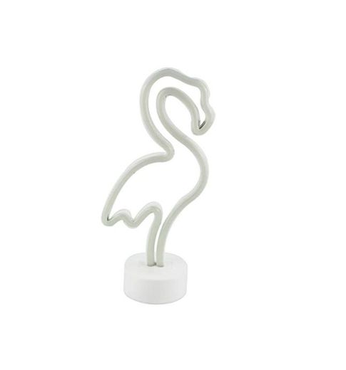 Neon Pink Flamingo Night Lights Signs with Pedestal Room Decor, Battery Operation