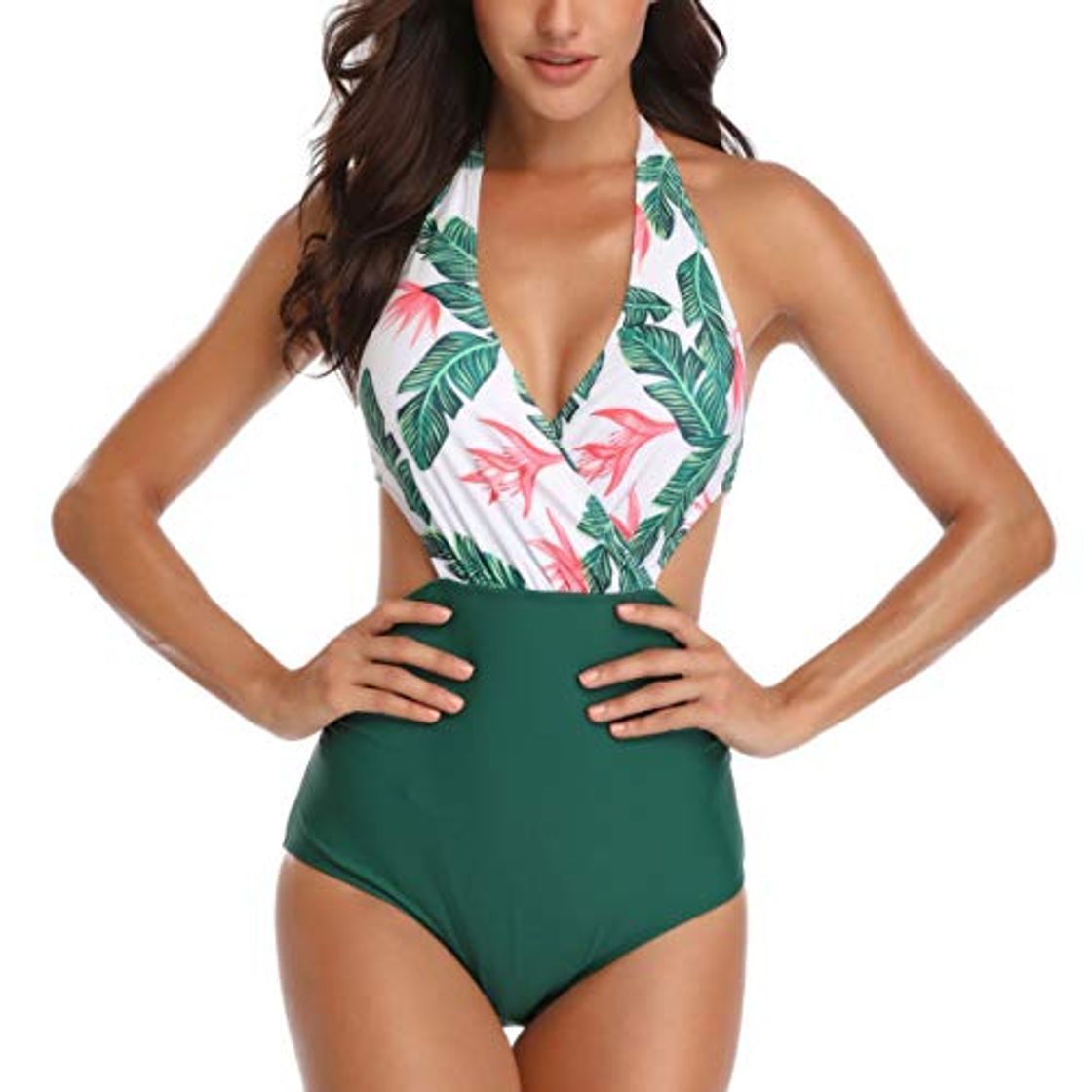 Producto WinCret Bañadores de Mujer Trajes de Baño de una Pieza 2020 Sexy Monokini de Cuello en V Profundo y Braga Alta y Halter con Espalda Vendaje Natacion