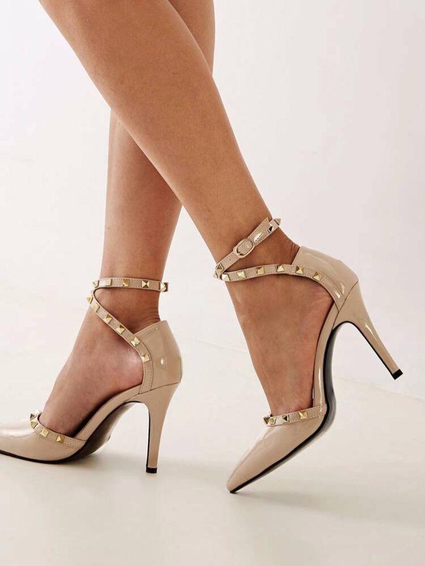 Social Tacones Delgados Con Diseño De Tachuela De Punta