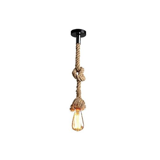 Lámpara colgante de techo, 1M Vintage Cuerda de cáñamo gruesa 220V, E27