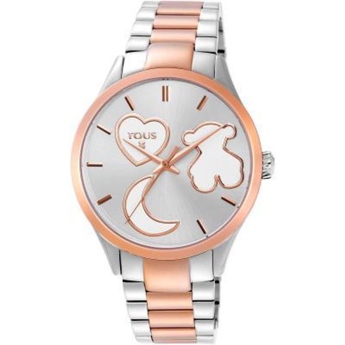 Moda Reloj tous digital D-Bear de acero IP rosado con correa de Silicona