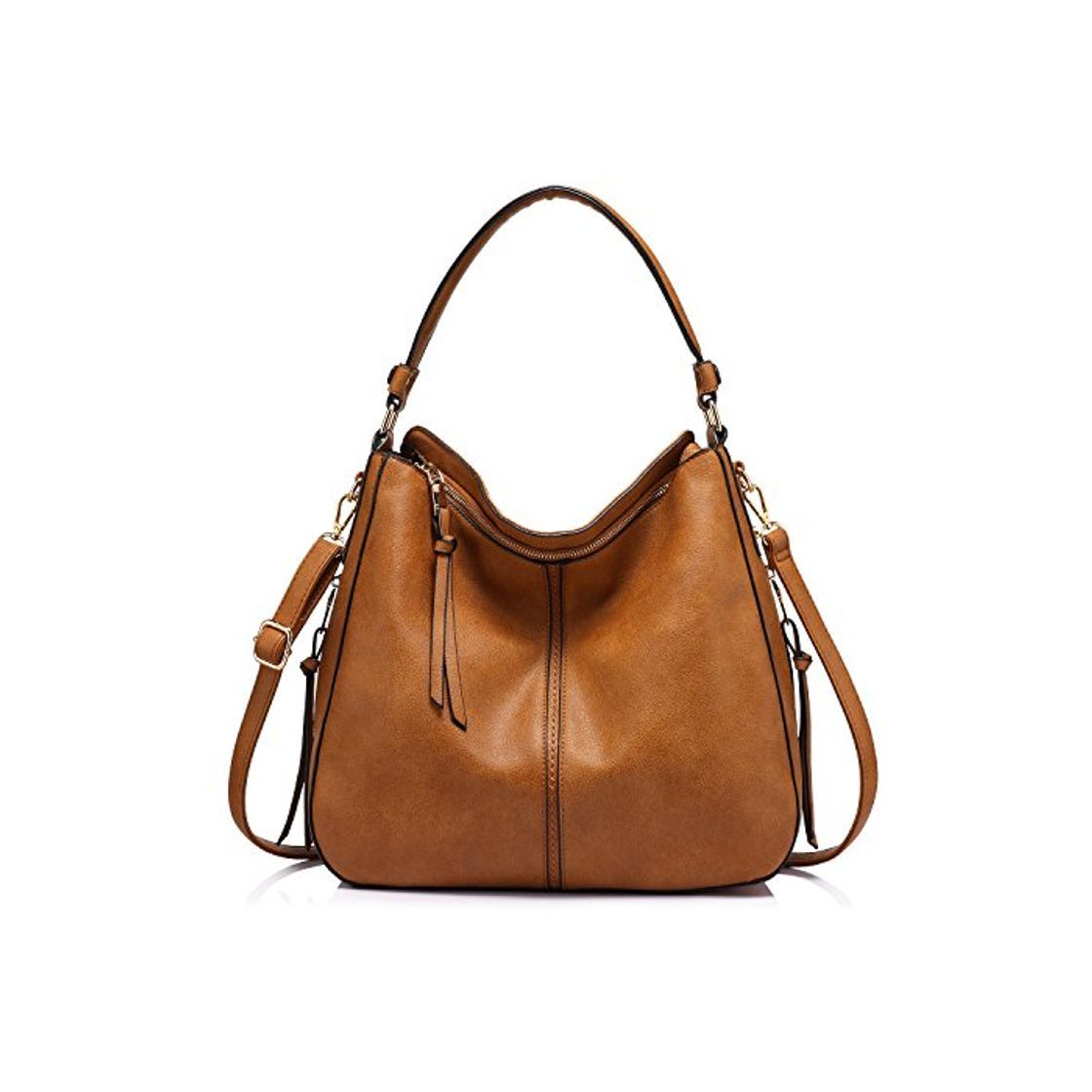 Product Realer Bolso Mujer Hobo Casual Bolsos Bandolera Sintetico Bolsos de Hombro Cuero PU Grande Shopper Bolsa Tote Vintage Marron