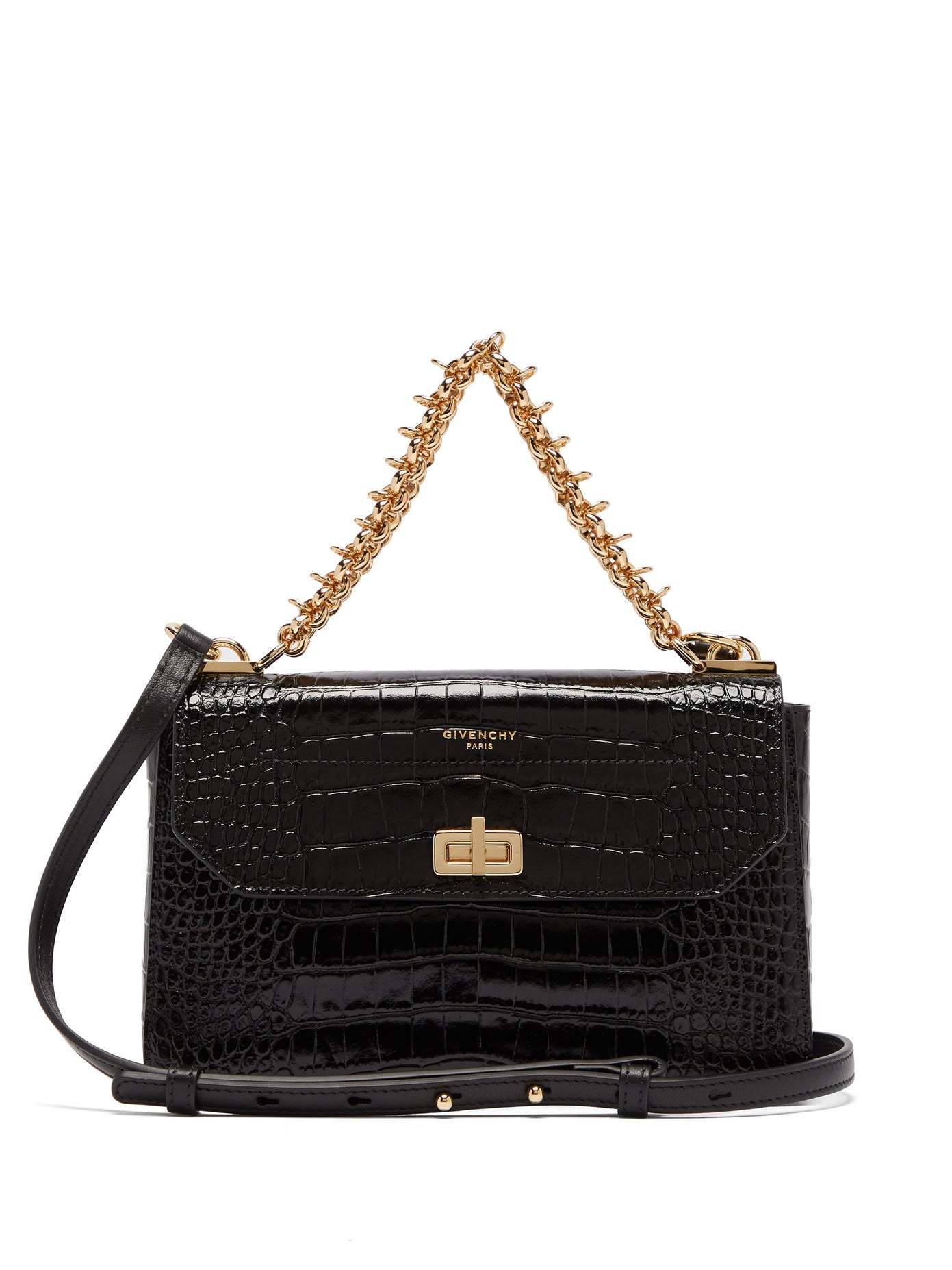 Fashion Givenchy Catena crocodile-effect leather shoulder bag