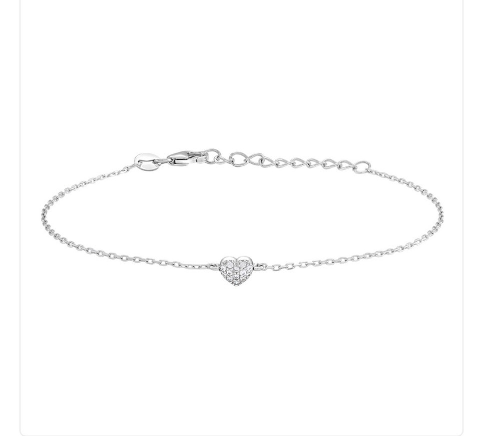 Fashion Rhod. silver bracelet ALMA heart zirconia 