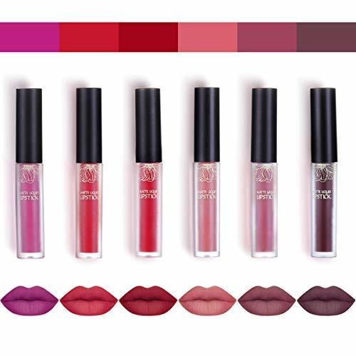 Luckyfine 6 Piezas Lápiz Labial Líquido Mate de Larga Duración Kit de