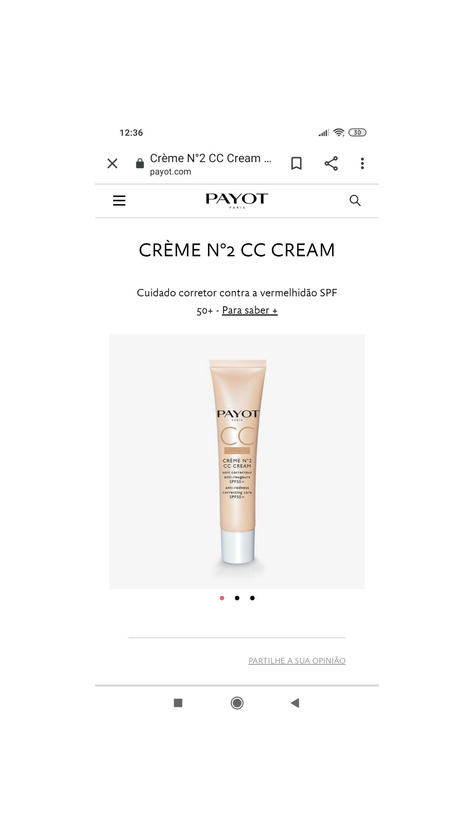 Productos PAYOT CC Creme