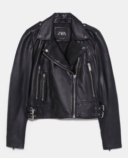 Zara • Blusão biker de pele