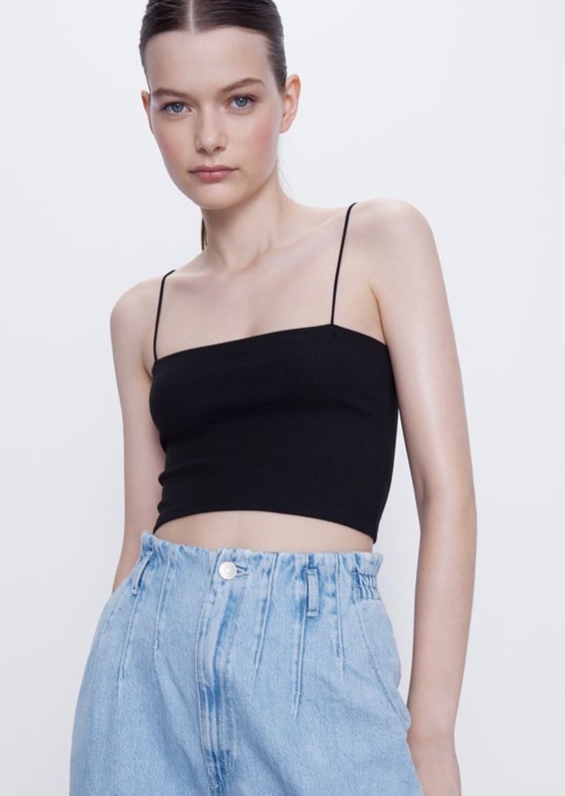 Moda Crop top alças