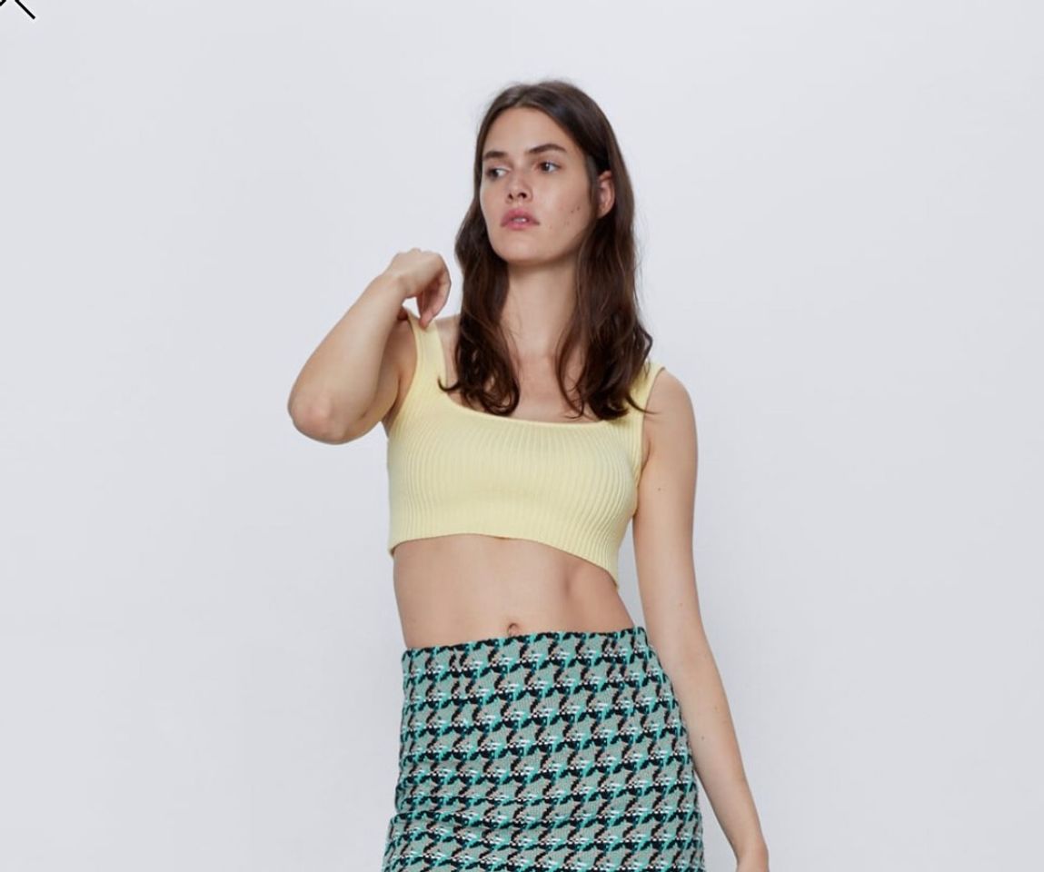 Moda Crop top malha 