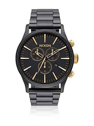 Lugares Nixon Reloj Cronógrafo para Adultos Unisex de Cuarzo con Correa en Acero