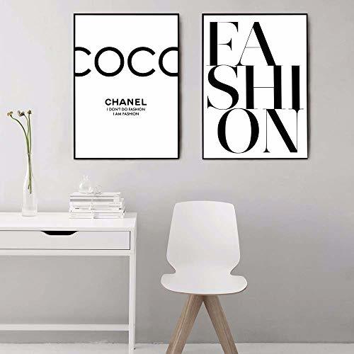 Categoría de hogar Quadro Fashion Poster Nordic Wall Art Canvas Painting Blanco y negro Coco