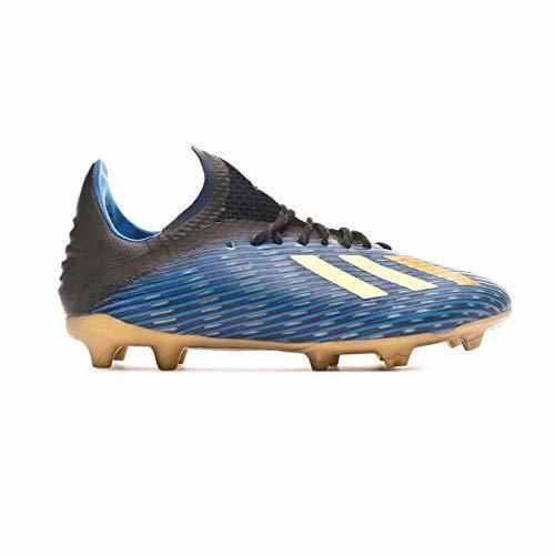 adidas X 19.1 FG Niño, Bota de fútbol, Core Black-Gold Metallic-Football Blue,