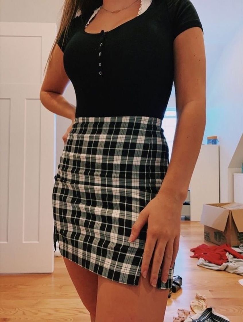 Moda Checkered skirt & top 